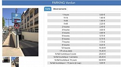 Tarifs parking Verdun, stationnement gratuit une heure