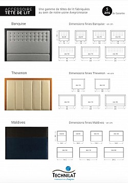 Tête de lit Technilat Banquise, tête de lit Thevenon, tête de lit Maldives